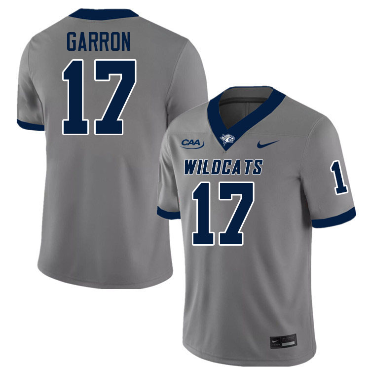 New Hampshire Wildcats #17 Zach Garron College Football Jerseys,Uniforms-Grey